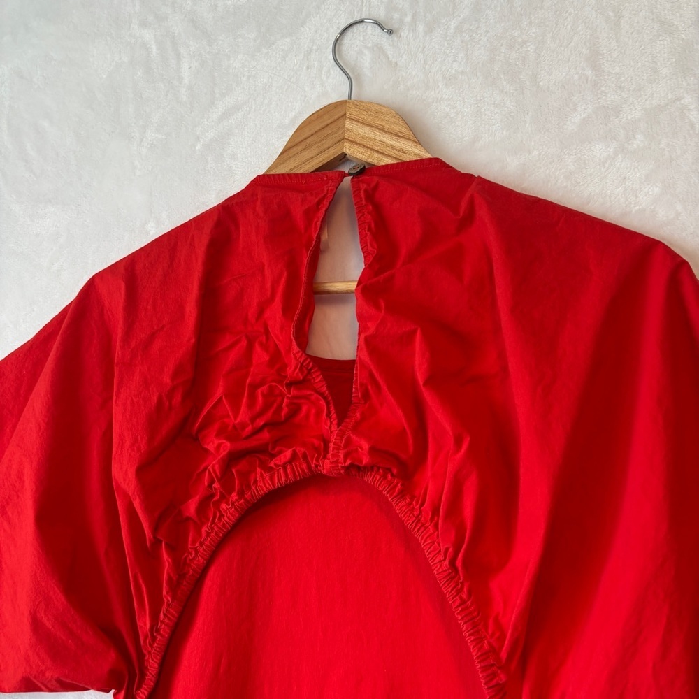 Free People womens red bubble dress casual Carmen Tee Midi Dress Size medium - Picture 11 of 15